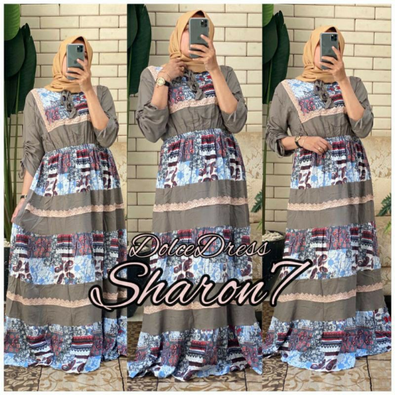 DRESS PANJANG GAMIS BAJU MUSLIM SHARON 7 DOLCE DRESS