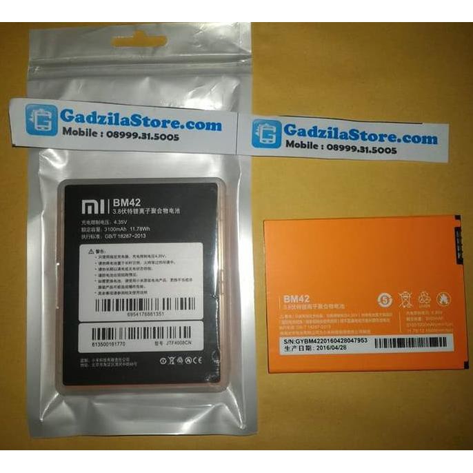 BATERAI XIAOMI REDMI NOTE BM42 ORIGINAL 100% ORI | Batre Battery BM-42