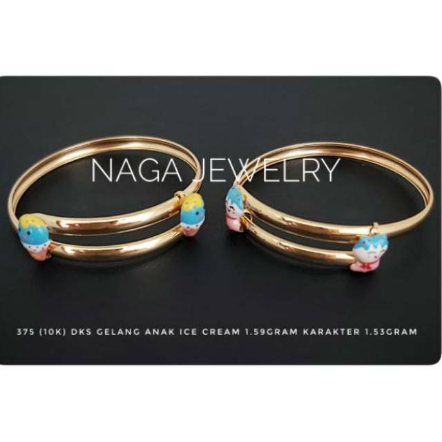 GELANG ANAK EMAS SETENGAH TUA KADAR 375