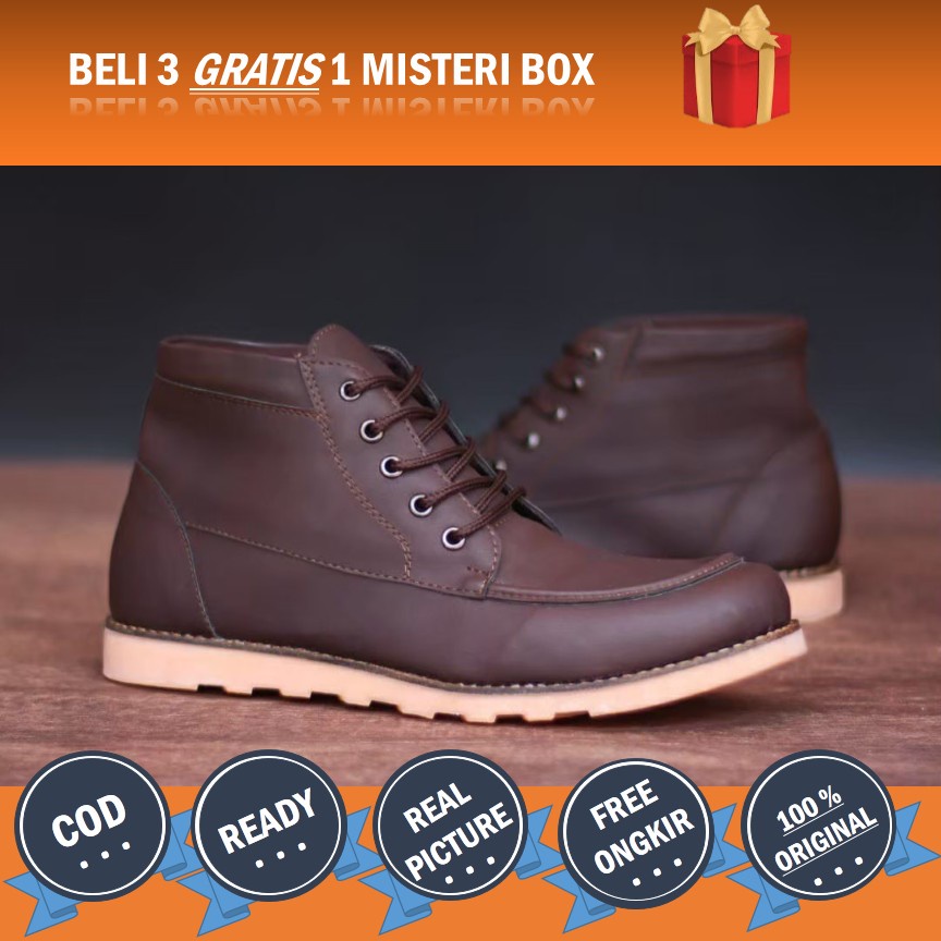 Sepatu Boots Pria Mr Joe Brodo Bikers Kulit Original Handmade