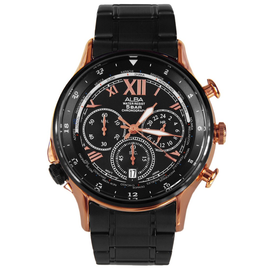 Alba AT3374X1 Chronograph World Time - Jam TanganPria AT3374