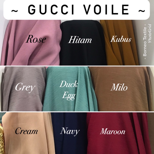 Kain Bahan Gucci Voile Per 50cm 1 2 Meter Shopee Indonesia