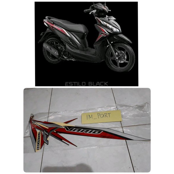 ORI AHM stiker vario 110 fi esp hitam silver merah 2016 ESTILO BLACK - ORI LELANG PABRIK