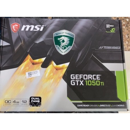 VGA NVIDIA MSI GTX 1050 TI 4 GB DUAL FAN OC