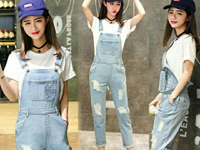 VC - Jane Overall / playsuit Jeans wanita kekinian (Ada 2 warna)