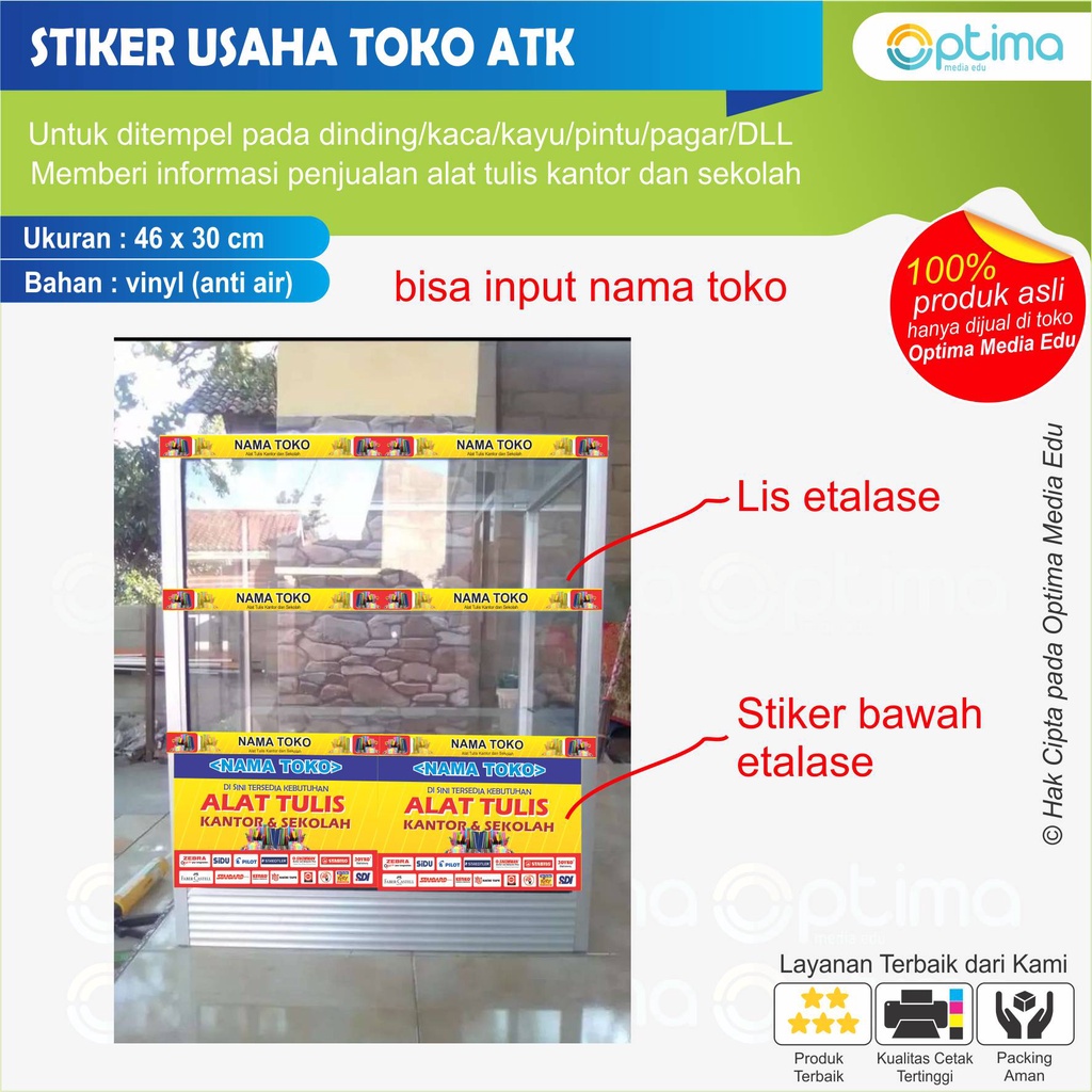 

STIKER LIS DAN ETALASE PADA USAHA TOKO ATK