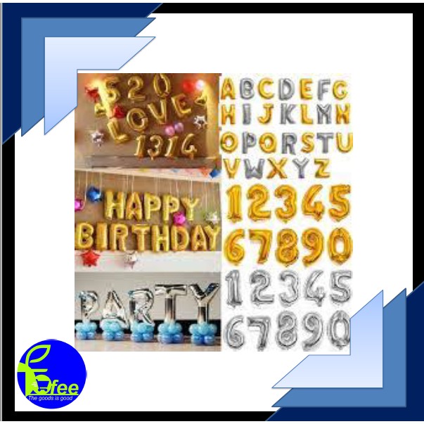 [IMPORT] - Balon Huruf &amp; Angka Foil 25gr