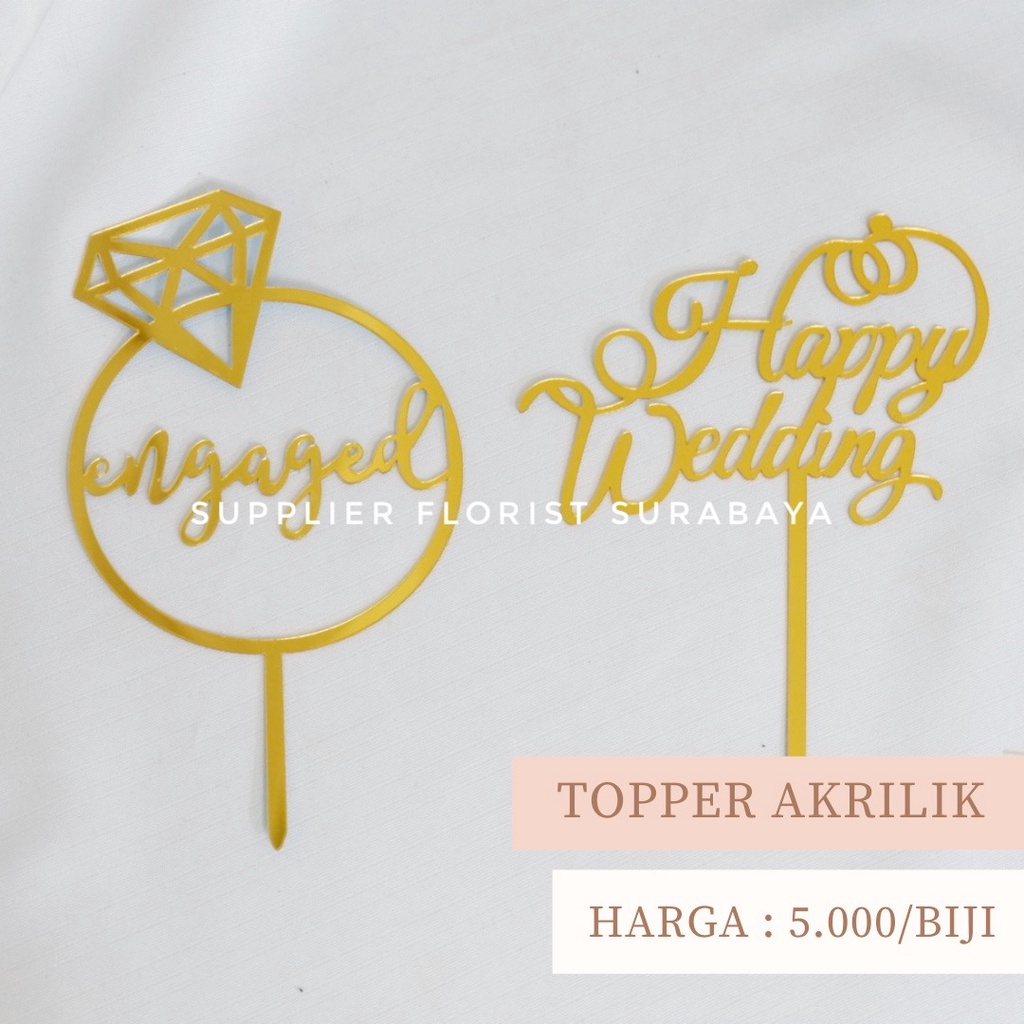 TOPPER AKRILIK RELATIONSHIP HUBUNGAN HAPPY WEDDING, ENGAGED TOPPER HIASAN KUE