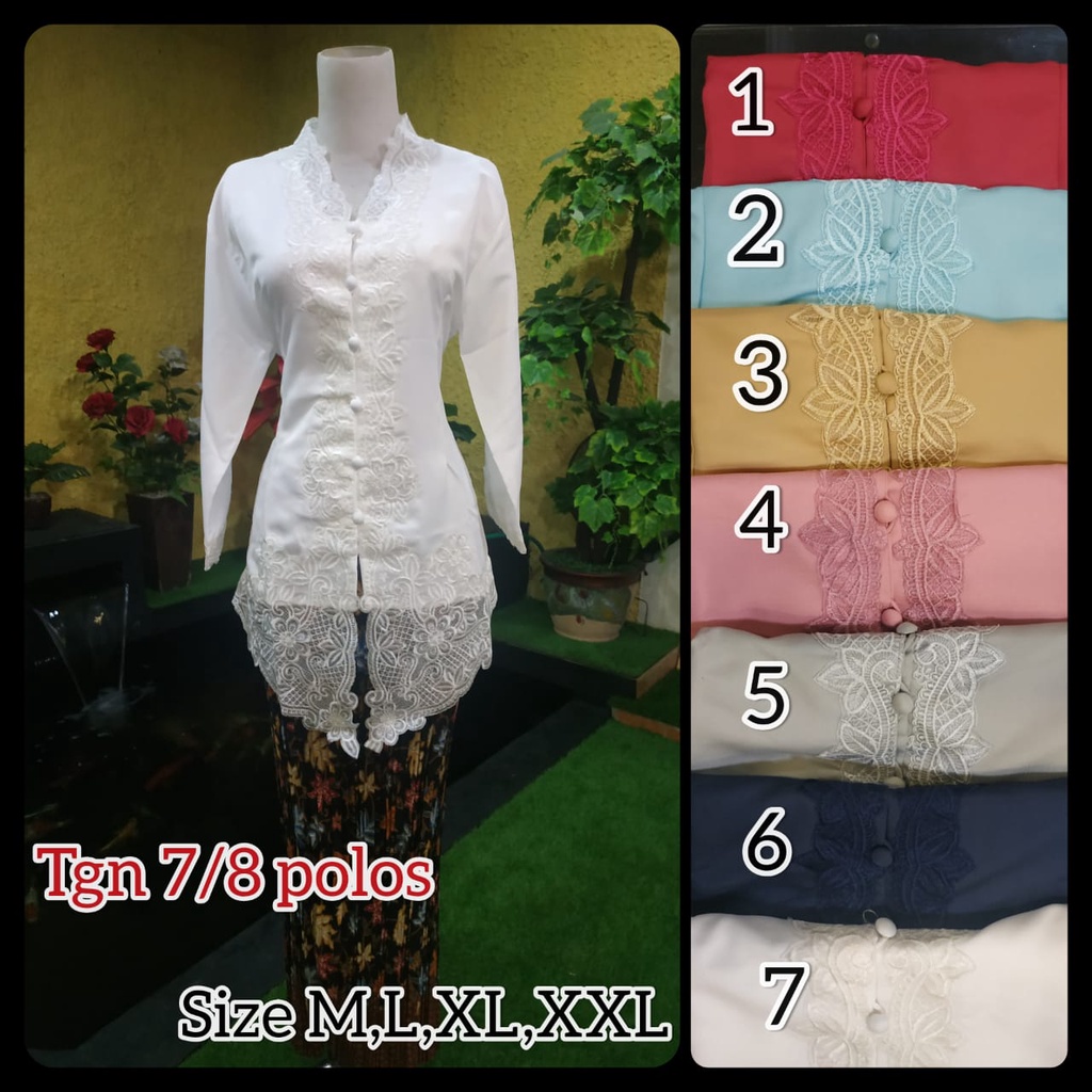 Kebaya Tradisional Encim / Atasan Encim Polos Aneka Pilihan Warna