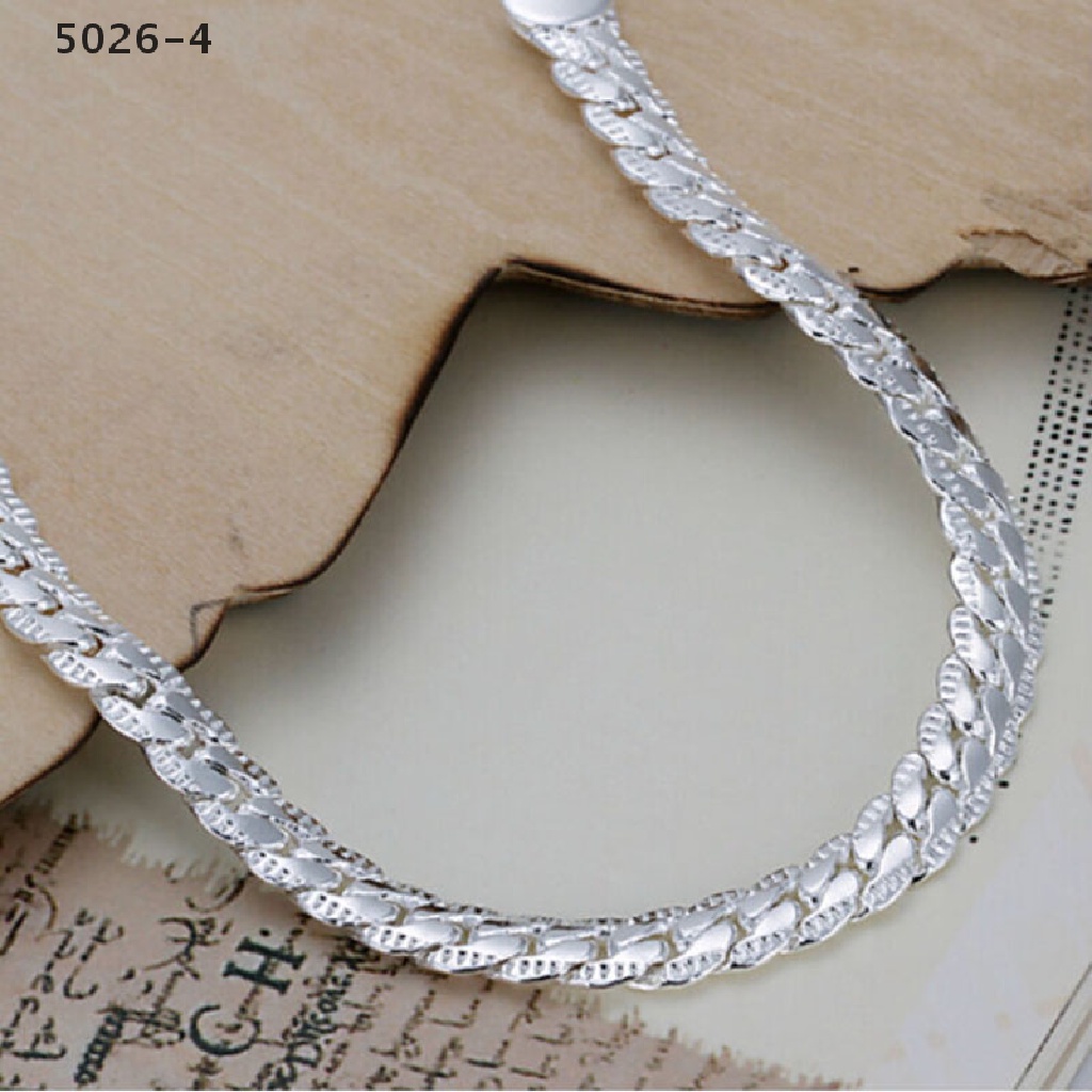 5026-4 Gelang Rantai Ular Lapis Silver Lebar 5mm Untuk Pria