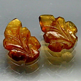 Natural Honey Yellow Tormaline Leaf Carving 2pcs 2.28Ct YZ052