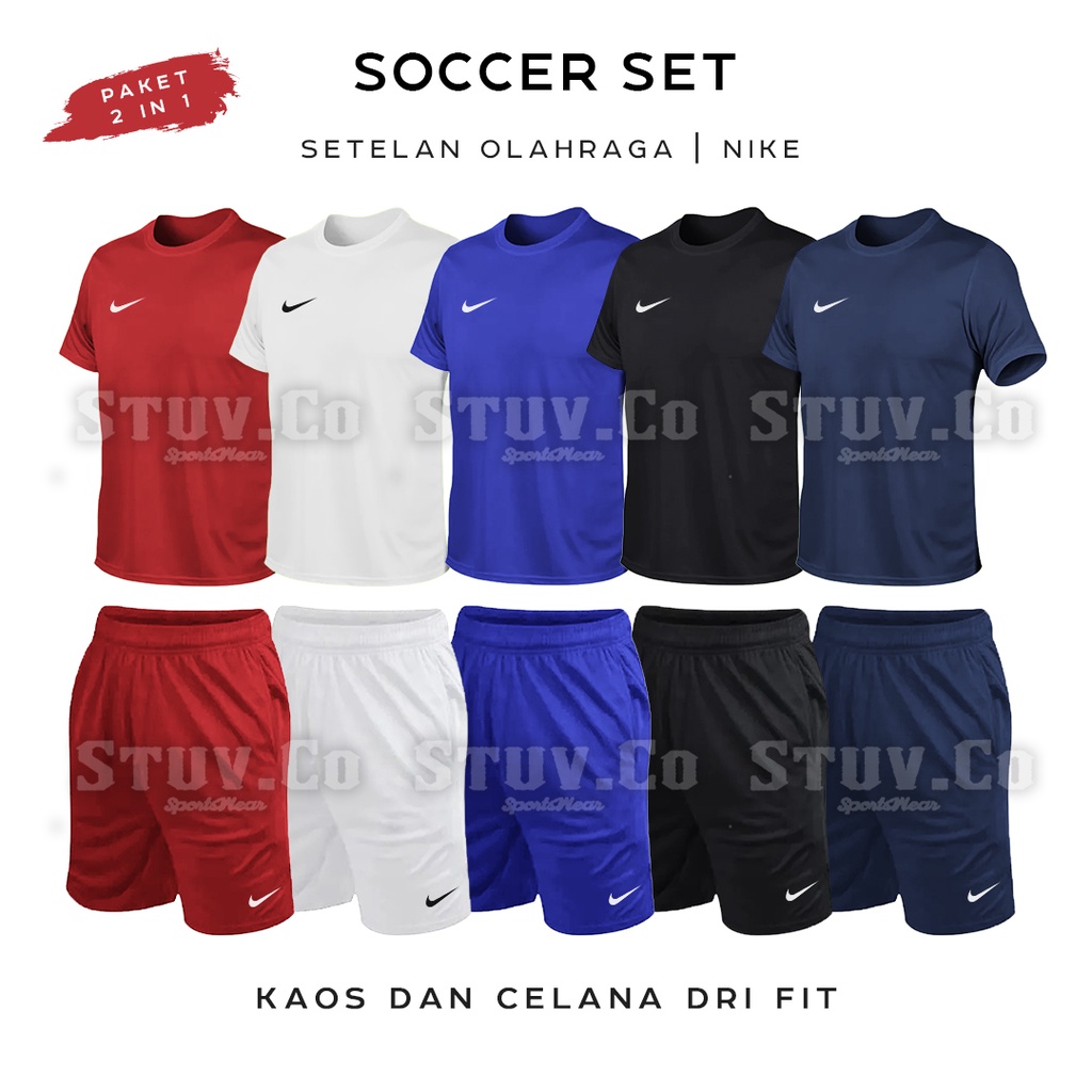 PAKET 2IN1 STELAN KAOS DAN CELANA PENDEK DRIFIT OLAHRAGA PRIA WANITA