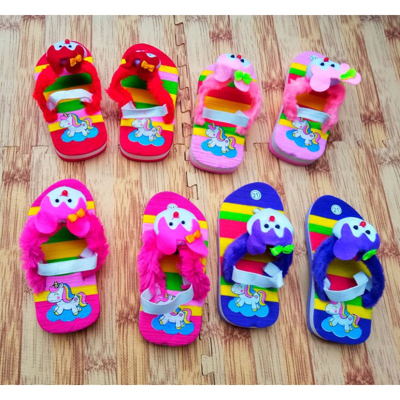 [1-3 TAHUN] Sandal Jepit Anak Perempuan Pelangi Sendal anak cewe / SANDAL BABY KIDS BONEKA / SANDAL PREWALKER BAYI BONEKA