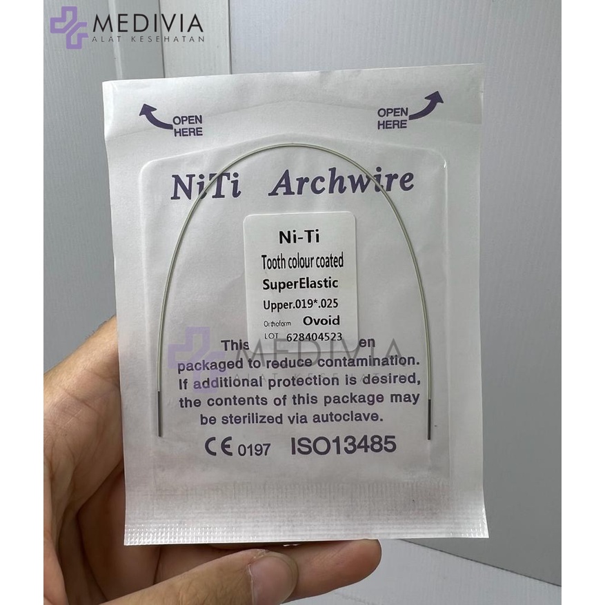 NITI WIRE ESTHETIC COATED WIRE RECTA / KAWAT NITI PUTIH COATED BEHEL DENTAL ORTHODONTIC SUPER ELASTIC NITI ROUND WIRE DENTAL SEWARNA GIGI CERAMIC SAPHIRE