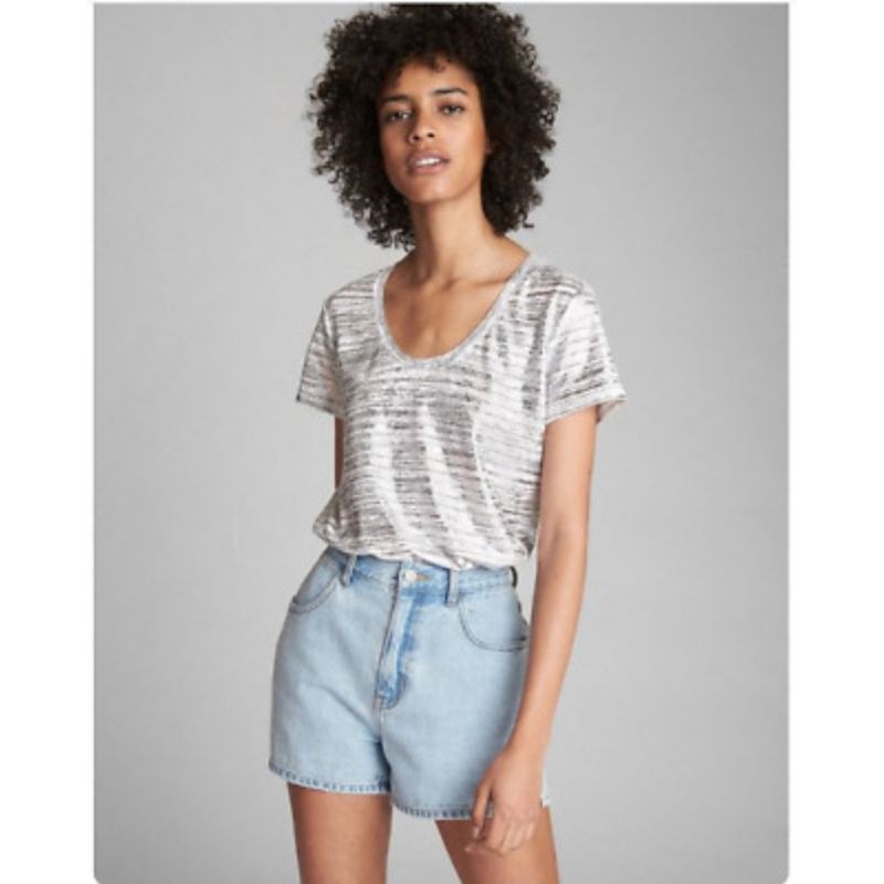KAOS BRANDED GAP Women Stripe Linen|kaos wanita murah