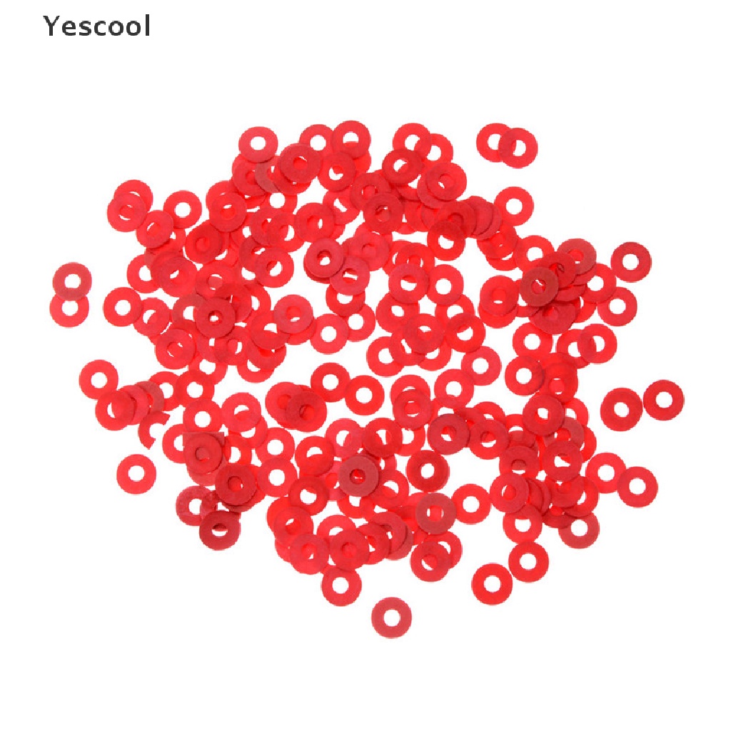 Yescool 100 Pcs Ring Washer Bahan Serat Karbon Warna Merah Ukuran 3mm