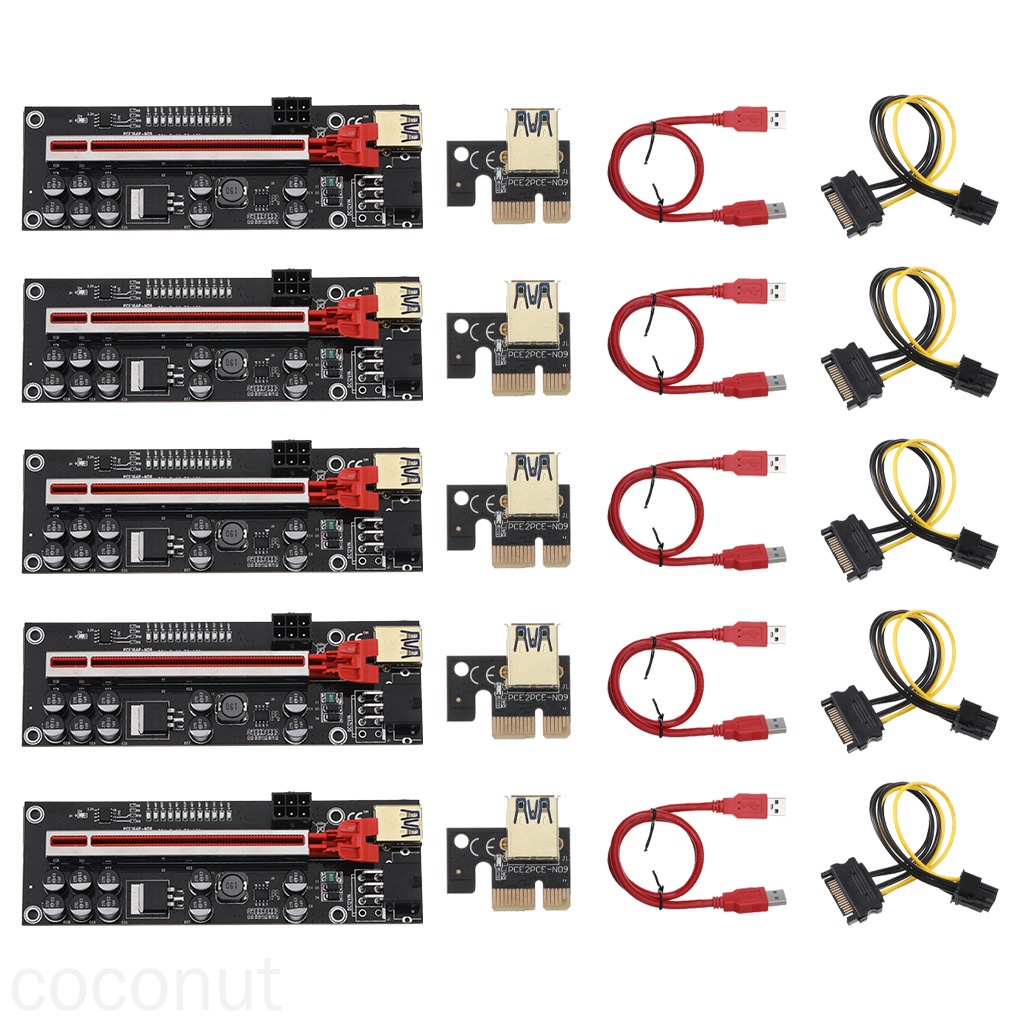 Adapter Riser Card Pci-Express Extender 10 Solid Capacitors Pci-Express Dengan Kabel Usb 3.0