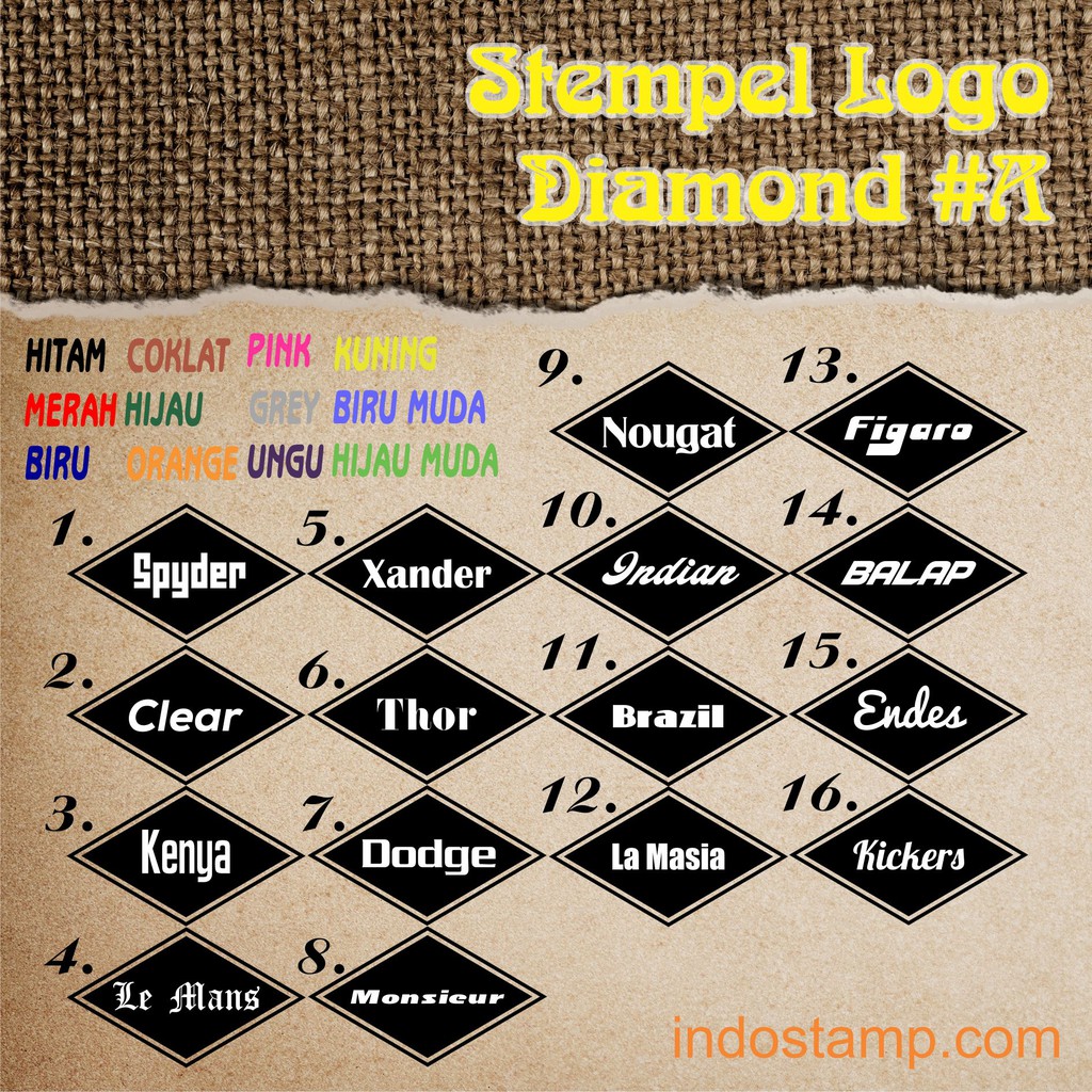 

stempel logo nama merek toko diamond retro vintage simple flash stamp