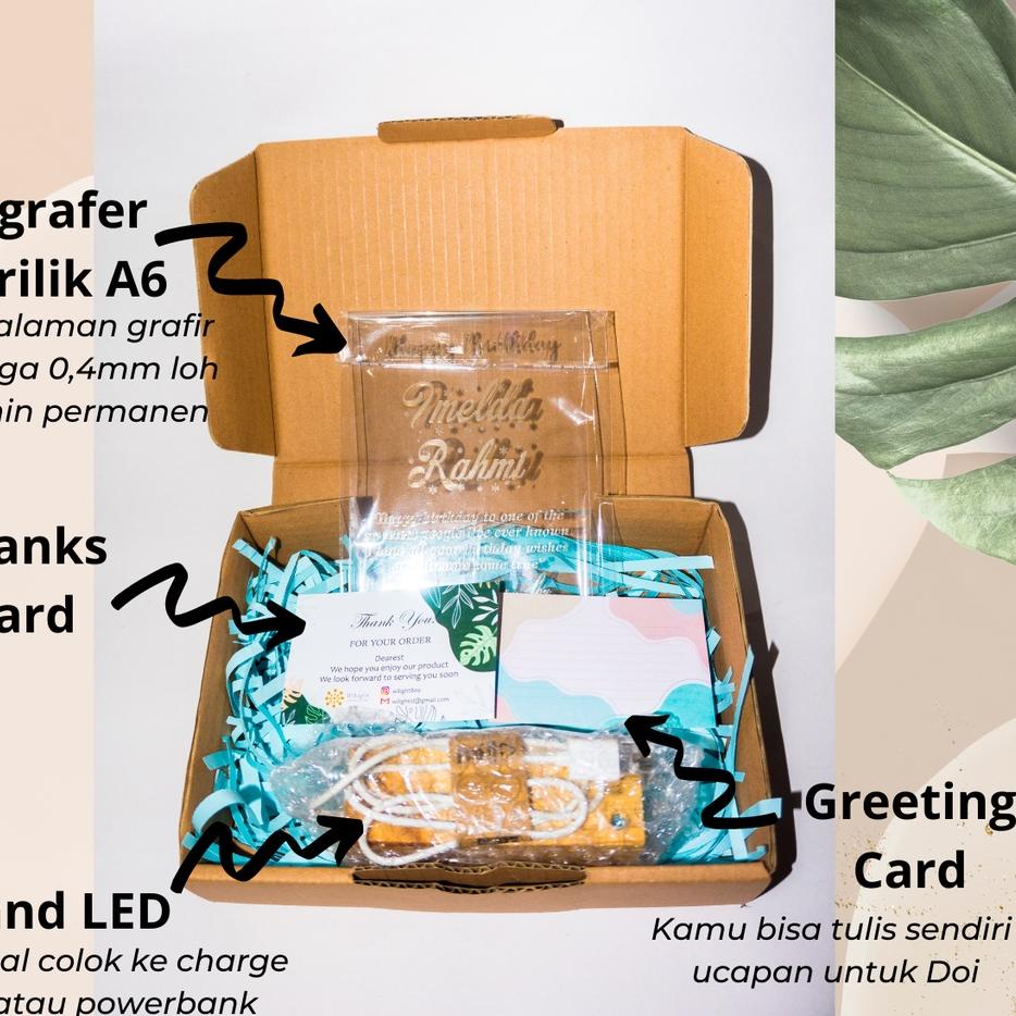 COD  2.2 Lampu Akrilik Acrylic Custom Foto Nama Wisuda Graduation Ultah Mood Lamp Aesthetic Lampu Ti