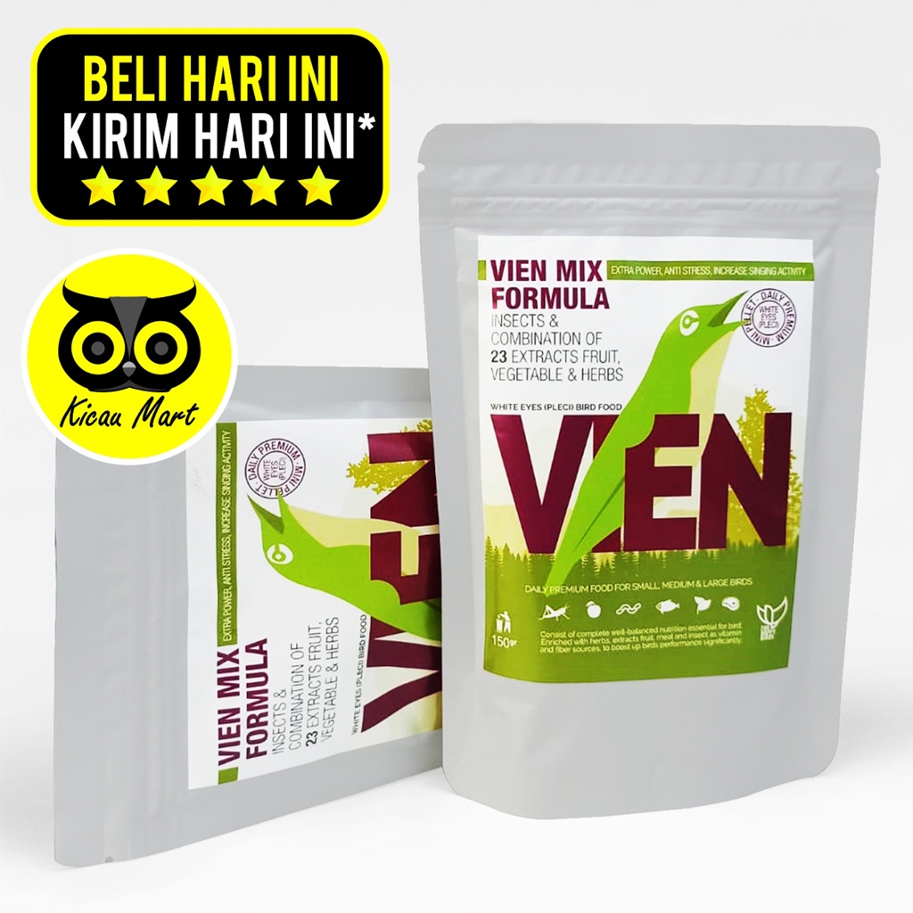 VIEN MIX Insect Blend With Vegetable Voer Pur Pakan Burung Pleci Murai Trucuk Kacer Ciblek Anis Jalak Beo Dll