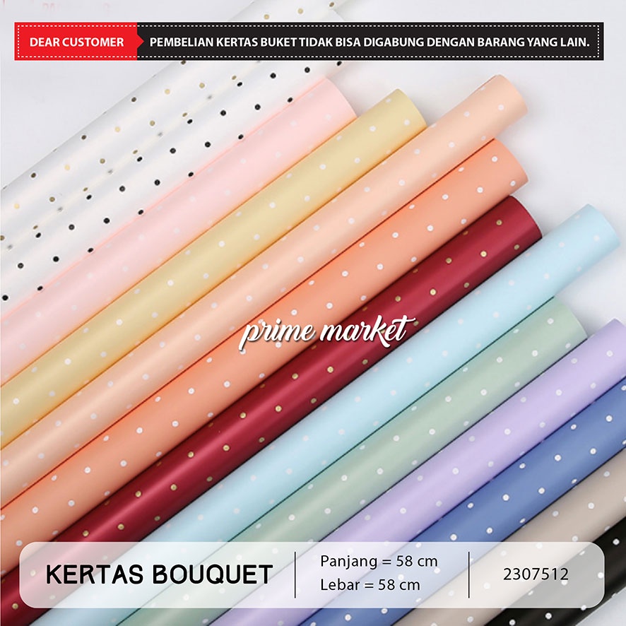 

Kertas Buket Bunga / Kertas Cellophane / Kertas Bunga Buket Motif Polkadot (2307512)