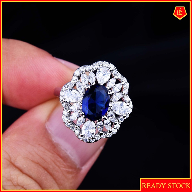 [Ready Stock]Elegant Luxury Natural Sapphire Ring