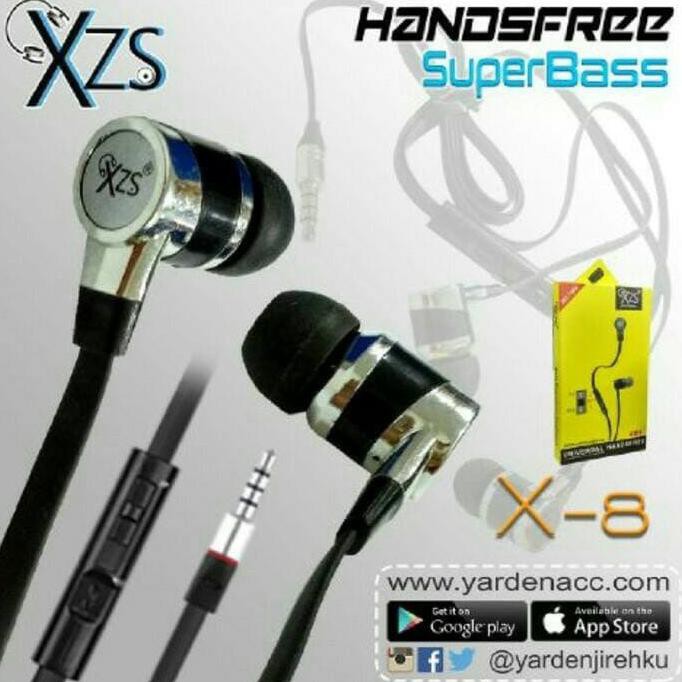 HANDSFREE SUPER BASS XZS X8 EARPHONE HAEDSET UNIVERSAL IPHONE