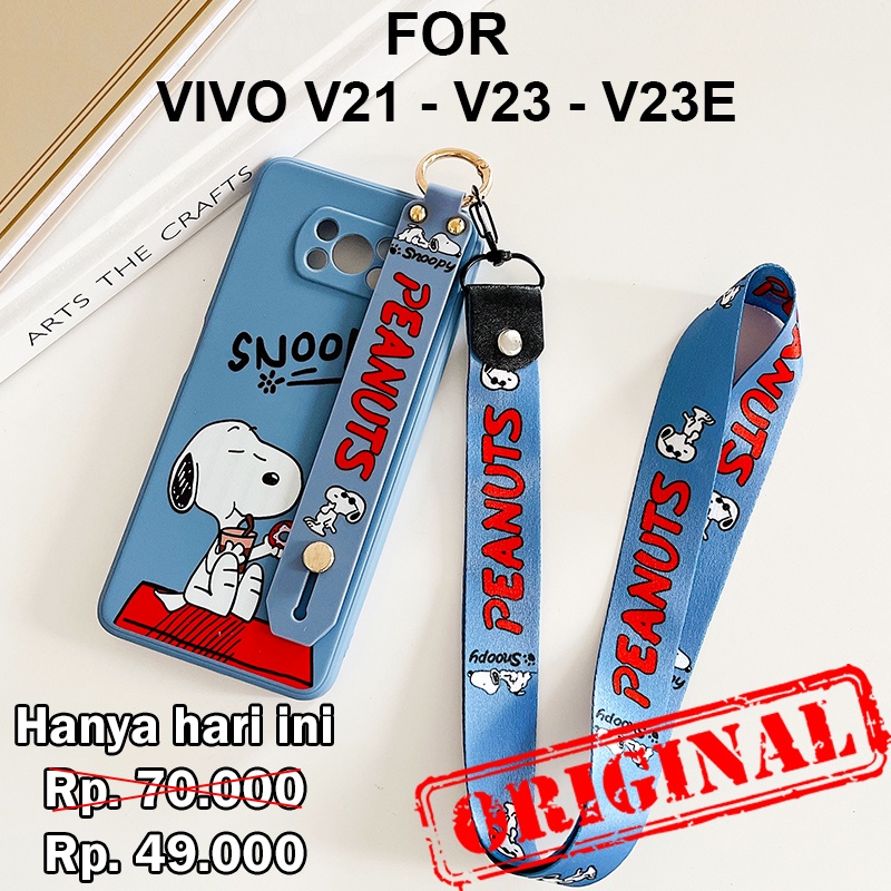 LIQUID STRAP case Vivo V21 V23 V23E softcase casing hp cover karakter square tali gantungan lanyard
