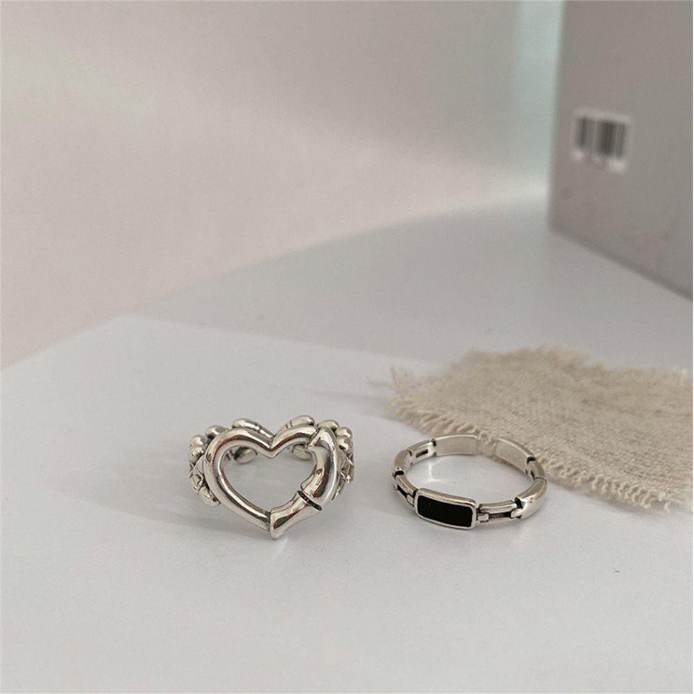 Lily Open Rings Fashion Cinta Hati Pesta Ulang Tahun Wanita Rings