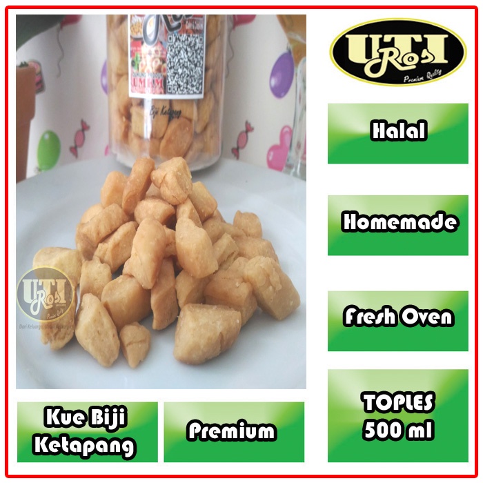 

KUE BIJI KETAPANG RENYAH PREMIUM HOMEMADE TOPLES 500ml UTI ROS