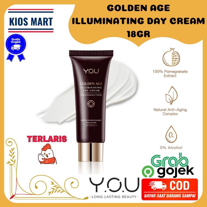 Kosmetik You Golden Age Krim Wajah Siang Hari / Illuminating Day Cream 18g SPF 30 PA+++