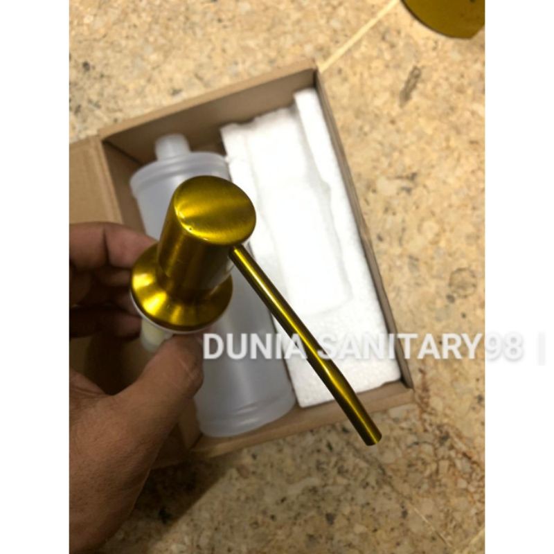 Soap Dispenser Wastafel Bak cuci piring Tempat sabun Tanam GOLD Kitchen Sink