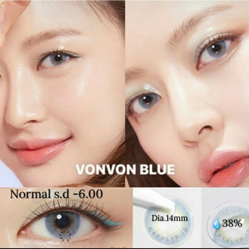 Softlens Eos Vonvon Brown Gray Blue Natural dia.14mm Normal Minus s.d -8.00