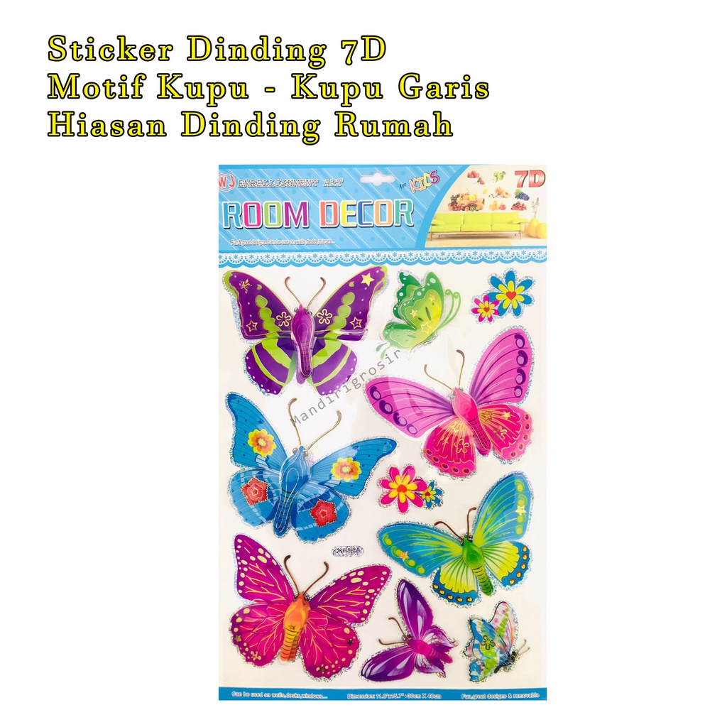 Sticker * Sticker Dinding 7D *Room Decor *Hiasan dinding Rumah *Sticker Kupu - Kupu