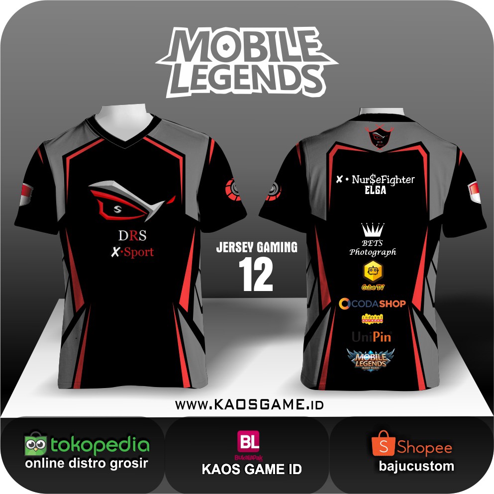 JERSEY TEAM GAMING CUSTOM PUBG MOBA DLL FREE NICKNAME Shopee