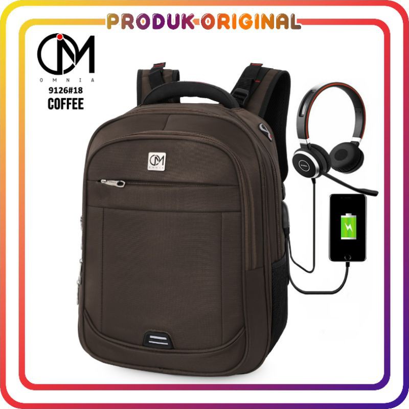 COD TAS RANSEL ORIGINAL OMNIA 9126-18#BACKPACK USB NYLON WATERPROOF