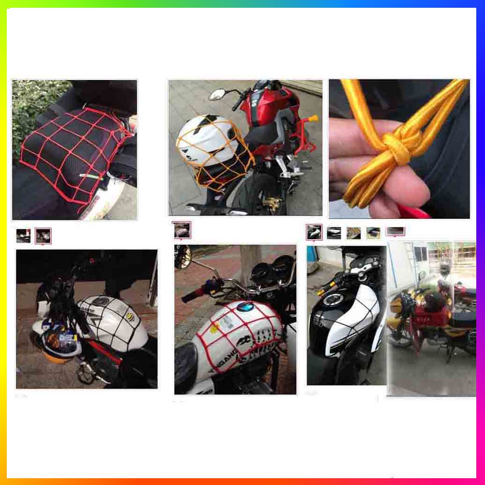 AKSESORIS MOTOR JARING PENGIKAT HELMET HELM MOTOR TALI KARET LATEX CARGO NET HELM JARING HELM MOTOR TALI JARING MOTOR AKSESORIS KARET CARGO MOTOR
