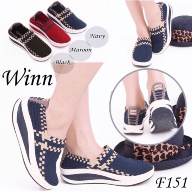 Winn 151 sepatu IMPORT anyaman rajut wanita ORI
