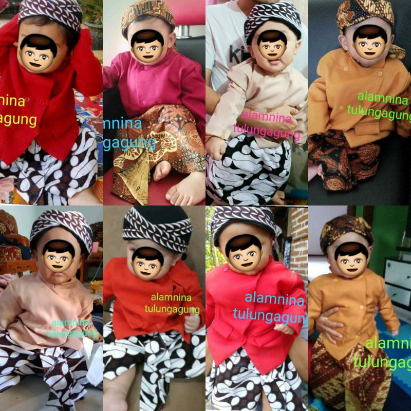 setelan beskap dalang bayi anak tedhak siten