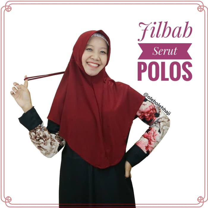 Jilbab Hijab Khimar Instan Serut Polos Oleh Oleh Haji dan Umroh NBJ