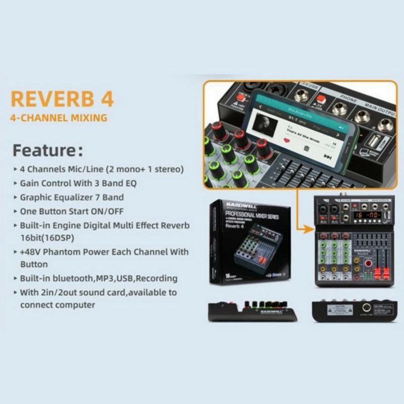 Mixer Hardwell 4ch Reverb 4 original mixer recording