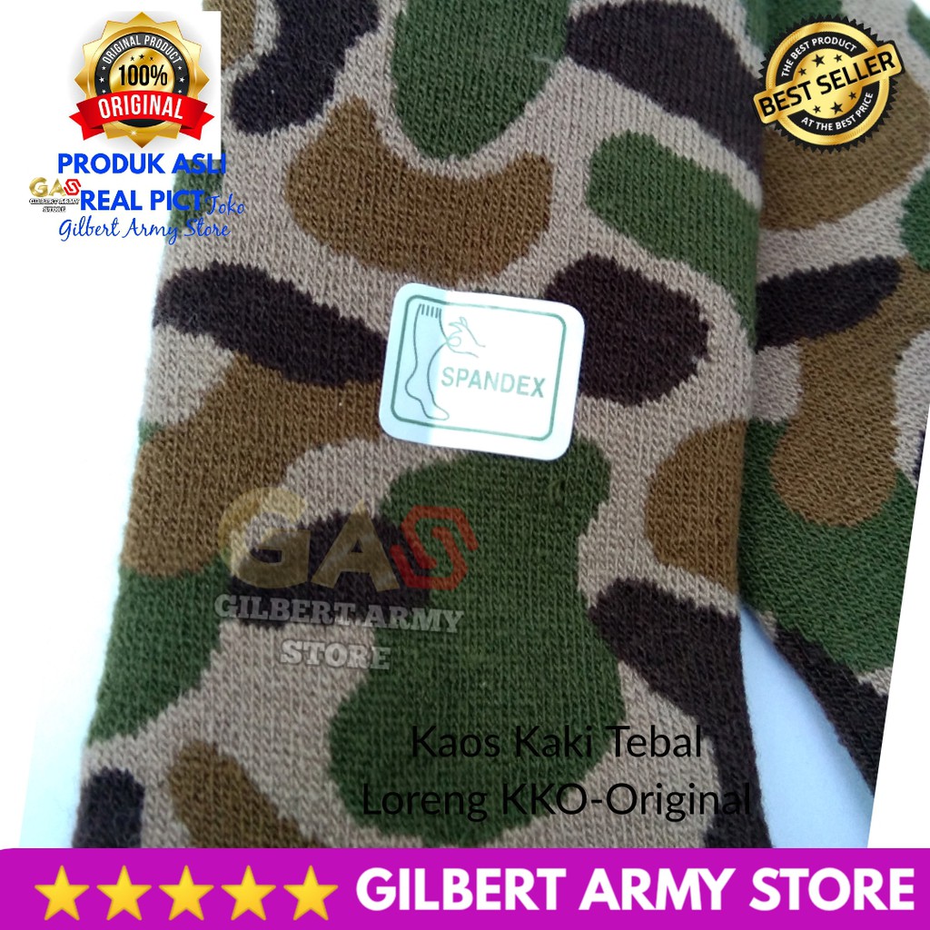 Grosir Kaos Kaki Loreng Nkri Murah Tebal Kaos Kaki Pdl Tni GILBERT ARMY STORE -Kaos Kaki Loreng Tni