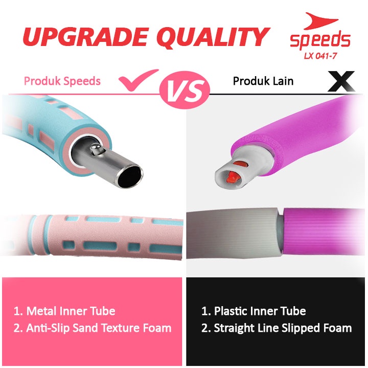 Hula Hoop SPEEDS Hulahop Portabel Yoga Fitness Adjustable Ring Mainan Anak Kaki Pengecil Perut 041-7-6