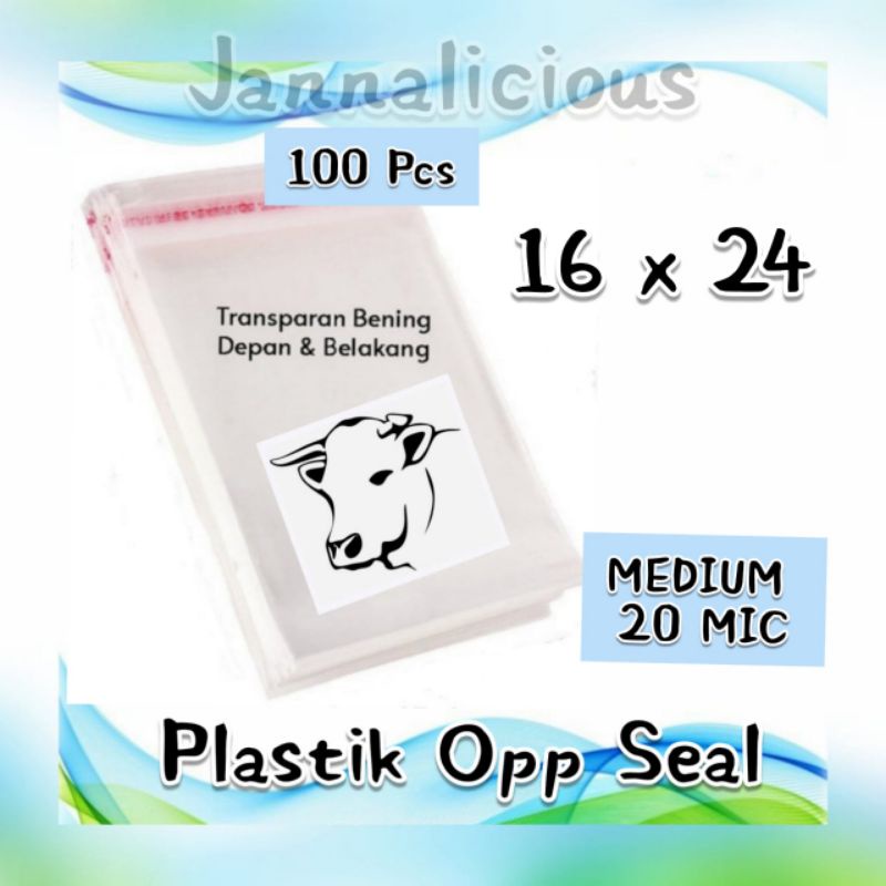 

Plastik OPP Seal Atas Uk 16x24 cm ~ ASLI 20 MICRON.