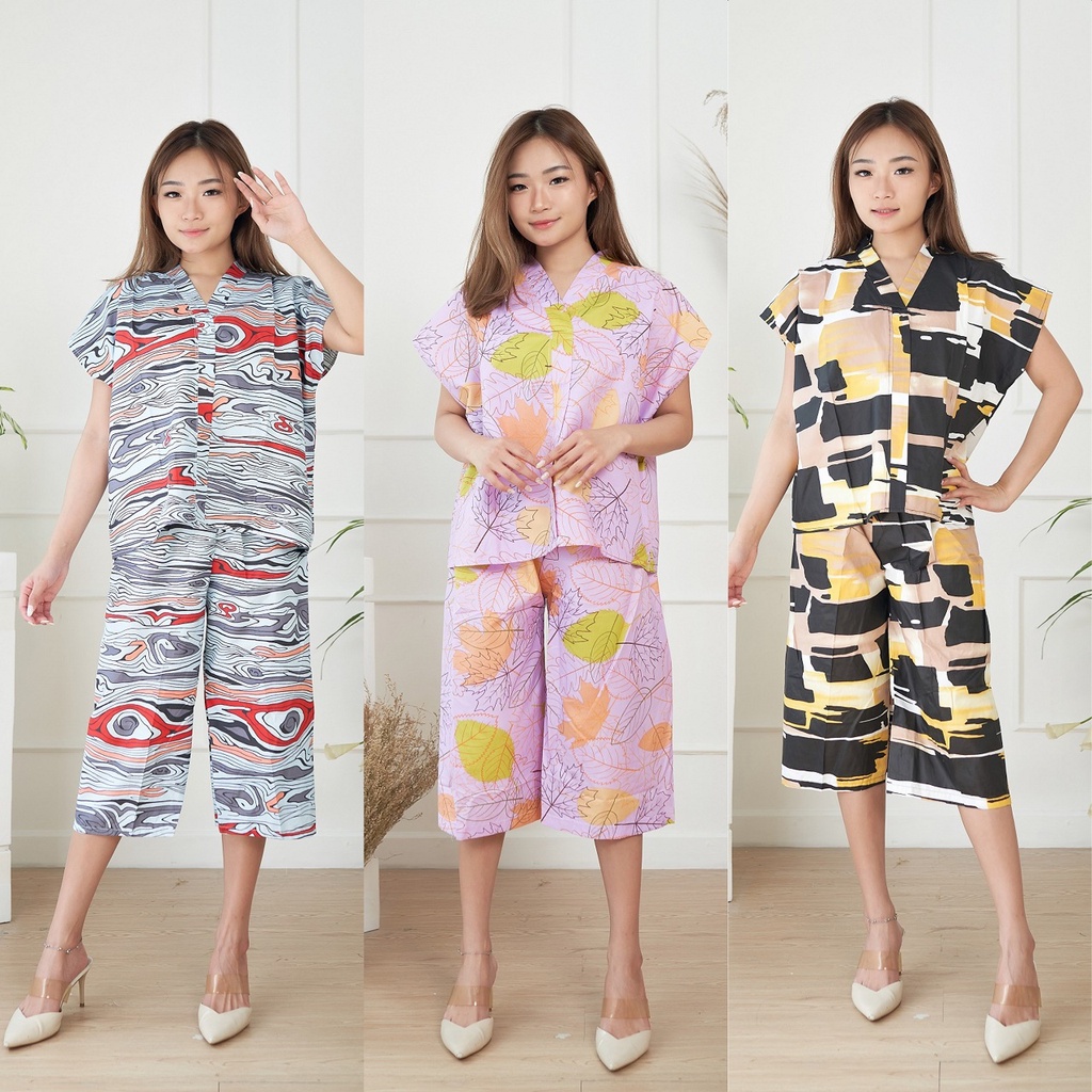 IZANY PIYAMA SET V / SET Kulot Kimono Banyak Motif