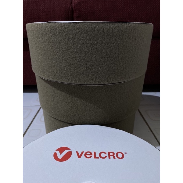 Velcro merk real velcro brand bagian halus nya saja- warna cayote lebar 10 cm - hook and loop premium per 1 Meteran