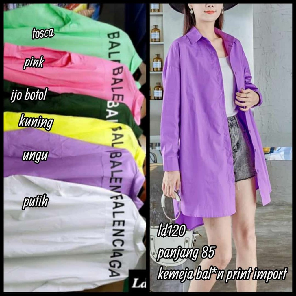 KEMEJA KATUN BALENCIAGA WANITA PREMIUM✔