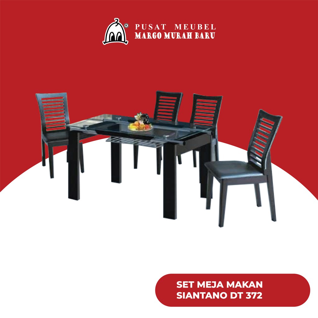 Set Meja dan Kursi Makan Siantano DT 372+4dc215