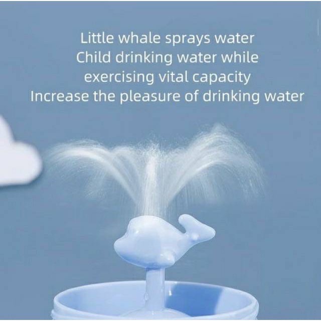 Botol minuman sedotan anak straw sippy bottle baby shark whale