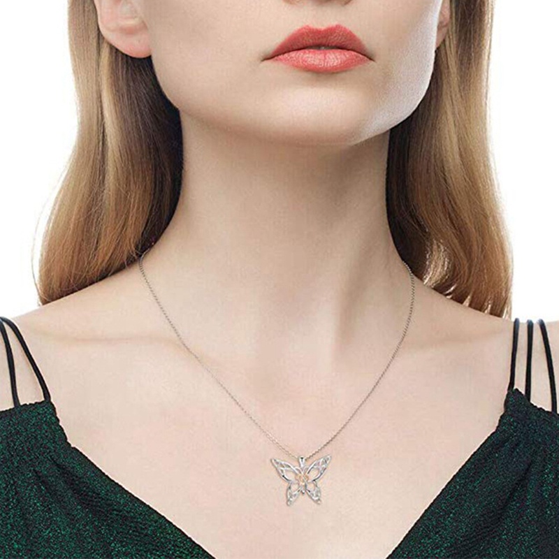 Fancyqube Kalung Sterling Silver Model Butterfly Heart Celtic Untuk Wanita